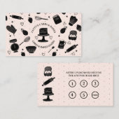 Baker Baking Utensids Rosa Black Loyalty Cards Visitenkarte (Vorne/Hinten)