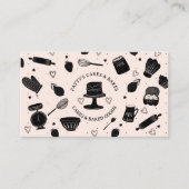 Baker Baking Utensids Rosa Black Loyalty Cards Visitenkarte (Vorderseite)