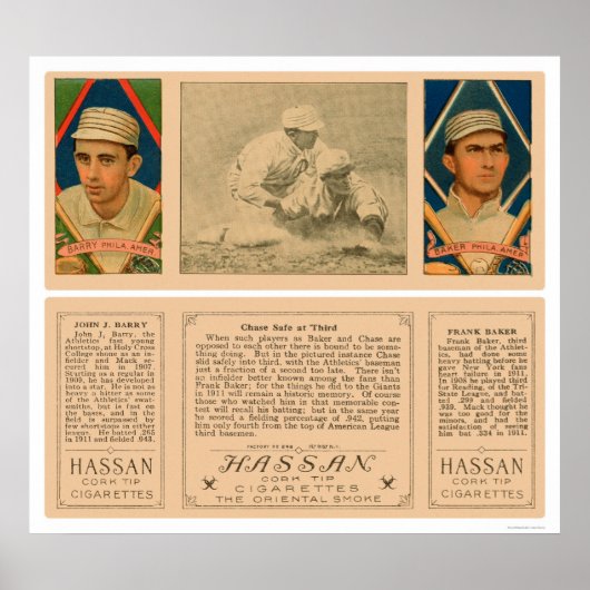 Baker Barry Athletics Baseball 1912 Poster (Vorne)
