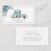 Baker Blue Watercolor Pastry Koch Visitenkarte (Vorne/Hinten)