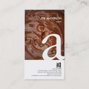 Baker Bold Monogram Chocolate Texture BusinessCard Visitenkarte