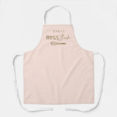 Baker Boss Babe Stilvolle Pinselschrift Rosa & Gol Schürze (Vorderseite)