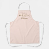 Baker Boss Girl Stilvolle Pinselschrift Rosa & Gol Schürze (Vorderseite)