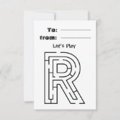 baker bunny Coloring  card Classroom Valentine  Dankeskarte (Rückseite)