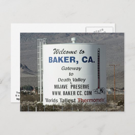 Baker, CA Postkarte (Vorne/Hinten)