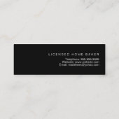 Baker Cake Bäckerei Decorator Whisky Weiße Flora Mini Visitenkarte (Rückseite)