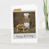 Baker Cat Funny Birthday Card Karte (Vorderseite)