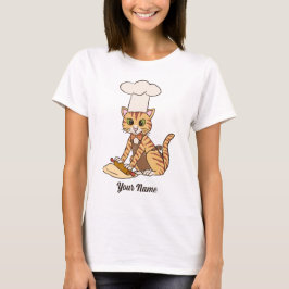 Baker Cat - Orange Tabby Pastry Koch Cat Lover T-Shirt