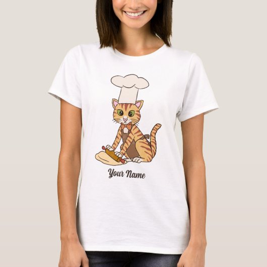 Baker Cat - Orange Tabby Pastry Koch Cat Lover T-Shirt (Vorderseite)