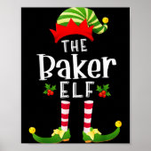 Baker Christmas Elf Matching Pajama X-mas Party  Poster (Vorne)