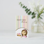 Baker Cup Cakes Bäckerei Süßigkeiten Leckereien Vi Visitenkarte (Stehend Vorderseite)