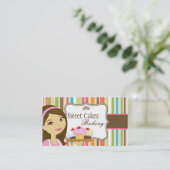 Baker Cup Cakes Backwaren Süßigkeiten Leckereien V Visitenkarte (Stehend Vorderseite)