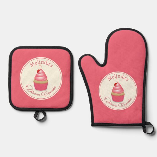 Baker Cupcakes Ofenhandschuh & Topflappen-Set (Vorderseite)