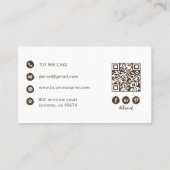 Baker Custom Logo Espresso Braun QR Code Visitenkarte (Rückseite)