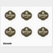 Baker Custom Logo Espresso Braun Rund  Runder Aufkleber (Blatt)