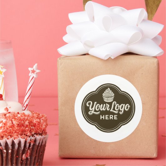 Baker Custom Logo Espresso Braun Rund  Runder Aufkleber (Party)