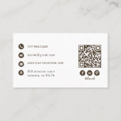 Baker Custom Logo Espresso Brown QR Code Visitenkarte (Rückseite)