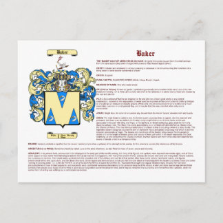 Baker (Englisch) Postkarte