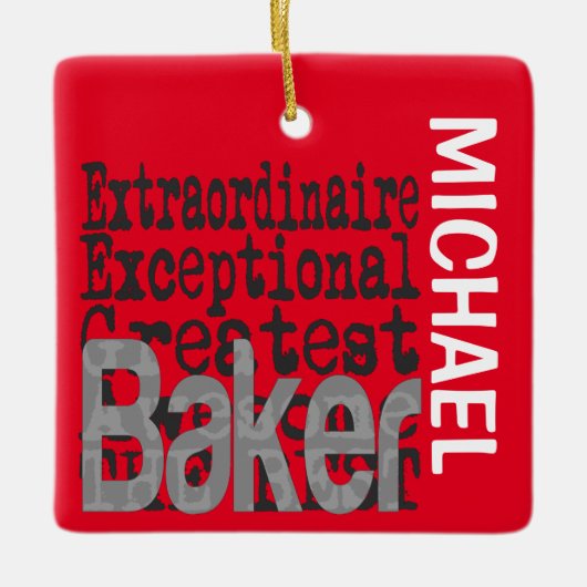 Baker Extraordinaire CUSTOM Keramik Ornament (Vorderseite)