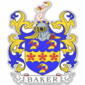 Baker-Familienwappen Aufkleber (Vorderseite)