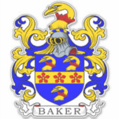 Baker-Familienwappen Aufkleber (Vorderseite)
