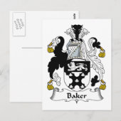 Baker-Familienwappen Postkarte (Vorne/Hinten)