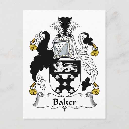 Baker-Familienwappen Postkarte (Vorderseite)