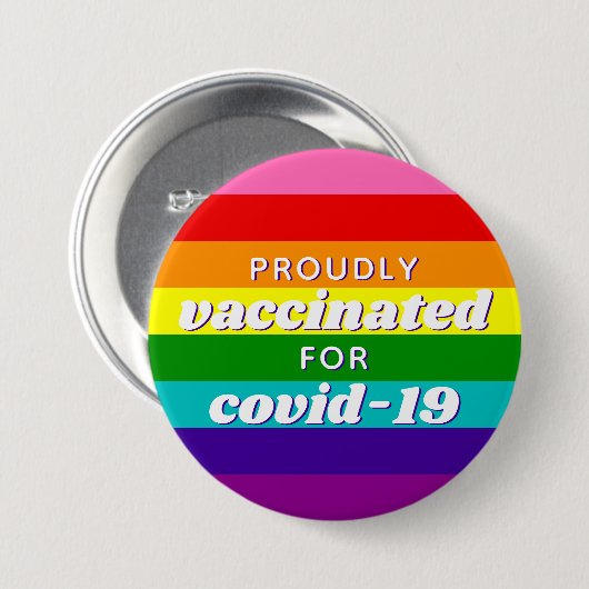 Baker-Gay Pride-Flag Regenbogen-Streifen geimpft Button (Vorne & Hinten)
