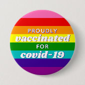 Baker-Gay Pride-Flag Regenbogen-Streifen geimpft Button (Vorderseite)