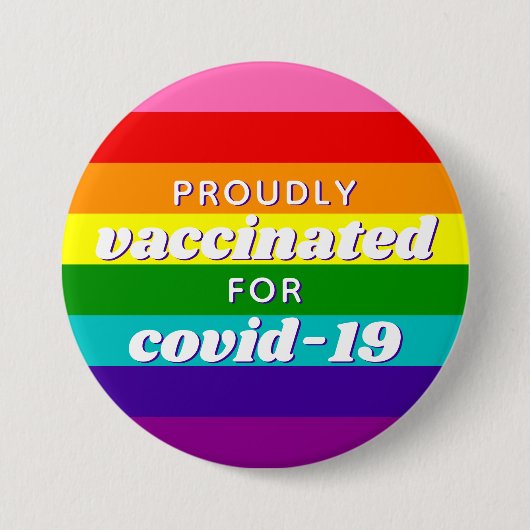 Baker-Gay Pride-Flag Regenbogen-Streifen geimpft Button (Vorderseite)