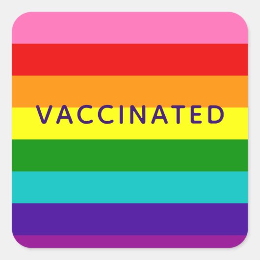 Baker-Gay Pride-Flag Regenbogen-Streifen geimpft Quadratischer Aufkleber (Vorderseite)