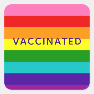 Baker-Gay Pride-Flag Regenbogen-Streifen geimpft Quadratischer Aufkleber