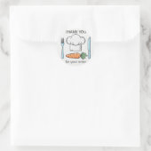 Baker Hat und Cutlery Danke Runder Aufkleber (Tasche)