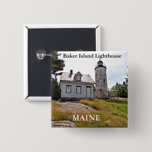 Baker Island Lighthouse, Maine Button (Vorne & Hinten)