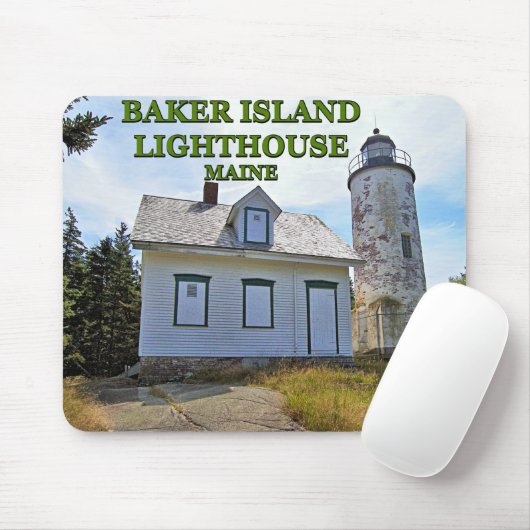 Baker Island Lighthouse, Maine Mousepad (Mit Mouse)