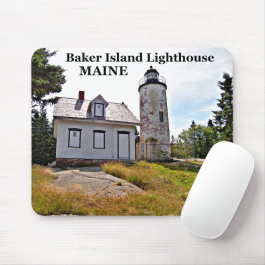 Baker Island Lighthouse, Maine Mousepad (Mit Mouse)