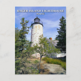 Baker Island Lighthouse, Maine Postcard Postkarte