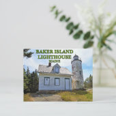 Baker Island Lighthouse, Maine Postcard Postkarte (Stehend Vorderseite)