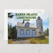 Baker Island Lighthouse, Maine Postcard Postkarte (Vorne/Hinten)