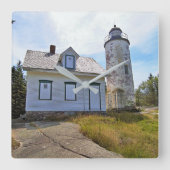 Baker Island Lighthouse, Maine Quadratische Wanduhr (Vorderseite)