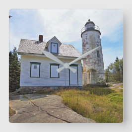 Baker Island Lighthouse, Maine Quadratische Wanduhr
