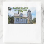 Baker Island Lighthouse, Maine Rechteckiger Aufkleber (Tasche)