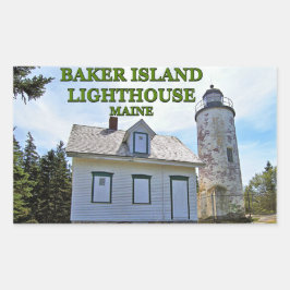 Baker Island Lighthouse, Maine Rechteckiger Aufkleber