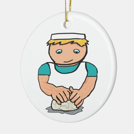 Baker Knetteig zum Backen von Brot Keramik Ornament (Links)