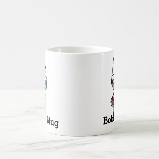Baker/Koch mit Schokoladenkuchen personalisieren Kaffeetasse (Mittel)