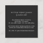Baker Konditorei Koch Aquarellbäcker Quadratische Visitenkarte (Rückseite)