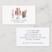 Baker Konditorei Koch Aquarellfarben Backutensiva Visitenkarte (Vorne/Hinten)