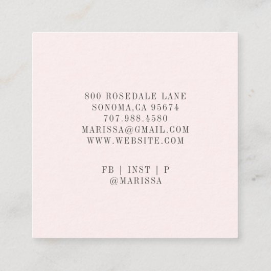 Baker Konditorei Koch Bäcker Tools Mit Monogramm P Quadratische Visitenkarte (Rückseite)