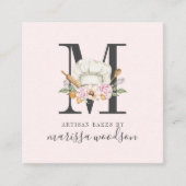 Baker Konditorei Koch Bäcker Tools Mit Monogramm P Quadratische Visitenkarte (Vorderseite)