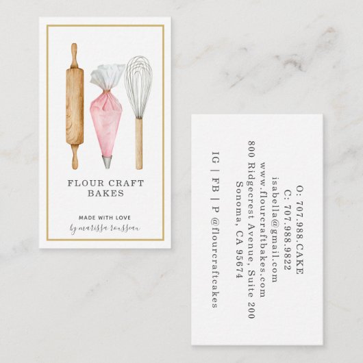 Baker Konditorei Koch Backtriebmittel Visitenkarte (Vorne/Hinten)